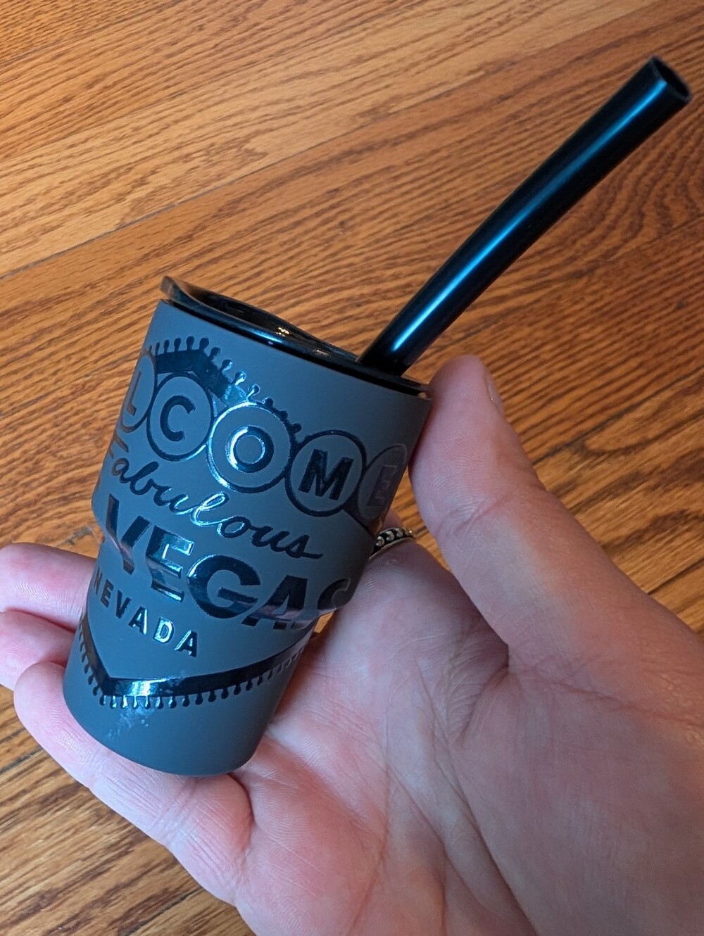 Las Vegas Mini Tumbler Shot Glas with Straw